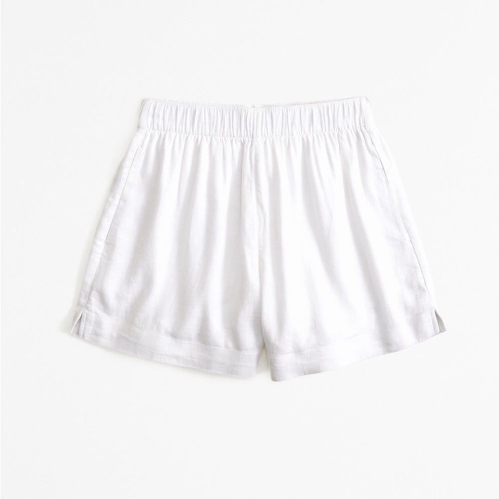 Abercrombie White Linen Shorts